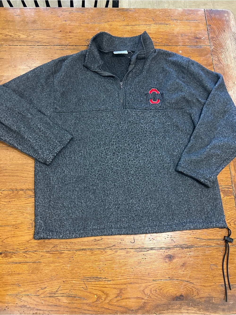 Ohio State Gray Quarter-Zip Fleece Pullover